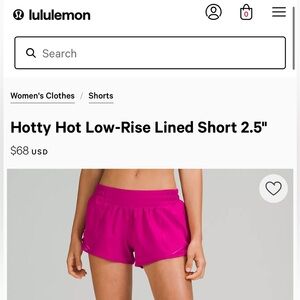 lululemon Women's Hotty Hot Low-Rise Lined Shorts - ripened raspberry